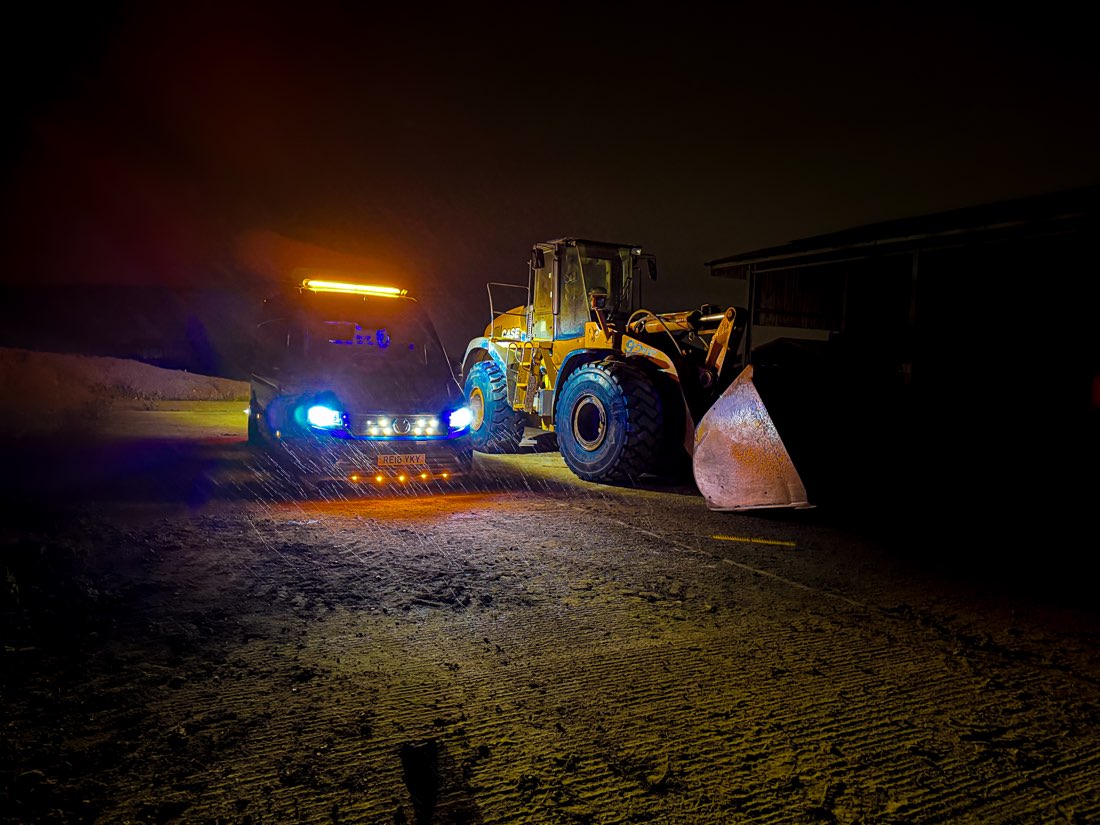 Tuckwell Tyres attending plant machinery at night